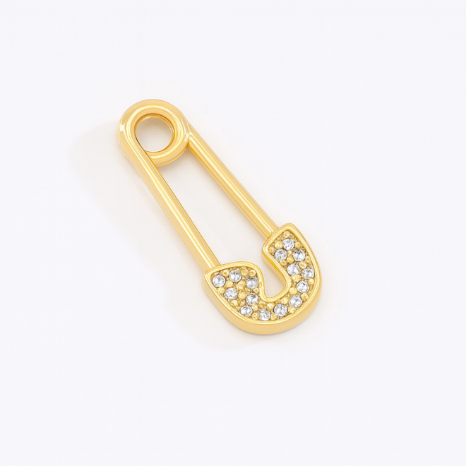 OUTPG-0884 PINGENTE BANHADO A OURO 18K EM FORMATO DE ALFINETE