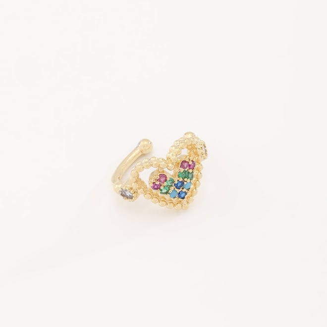 PC-00008 BRINCO BANHADO A OURO 18K TIPO PIERCING FAKE COM DESIGN ORGÂNICO