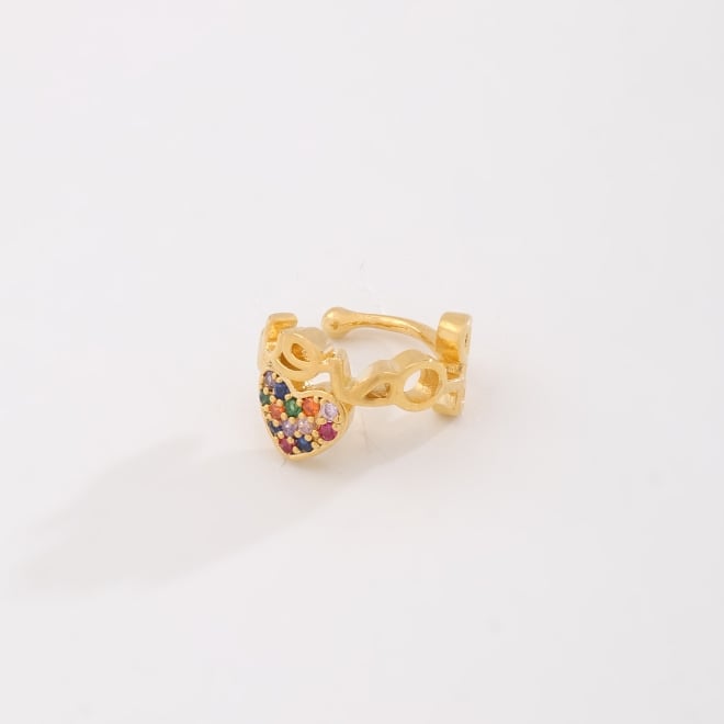 PC-00015 PIERCING BANHADO A OURO 18K COM DESIGN ESCRITA LOVE E PINGENTE EM DE CORAÇÃO CRAVEJADO