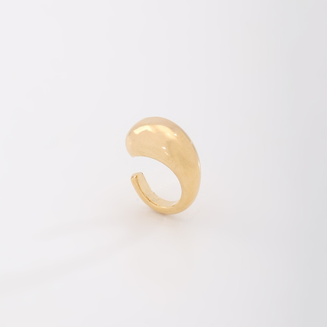 PC-00065 PIERCING BANHADO A OURO 18K COM DESIGN LISO E ORGÂNICO