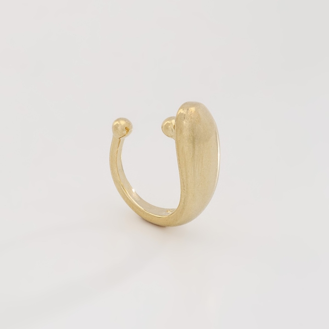 PC-00077 PIERCING BANHADO A OURO 18K COM DESIGN ORGÂNICO