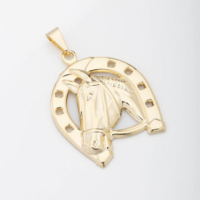 PG-00014 PINGENTE COM DESIGN DE CAVALO E FERRADURA