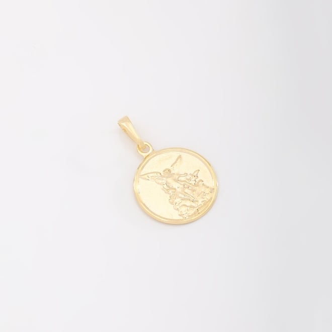 PG-00027 PINGENTE BANHADO A OURO 18K DE MEDALHA COM IMAGEM DE SÃO MIGUEL ARCANJO