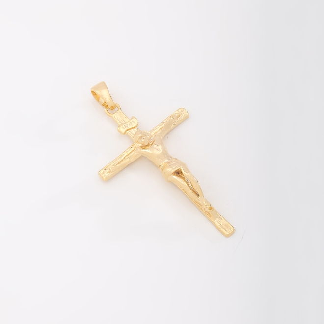 PG-00047 PINGENTE BANHADO A OURO 18K EM FORMATO DE CRUCIFIXO
