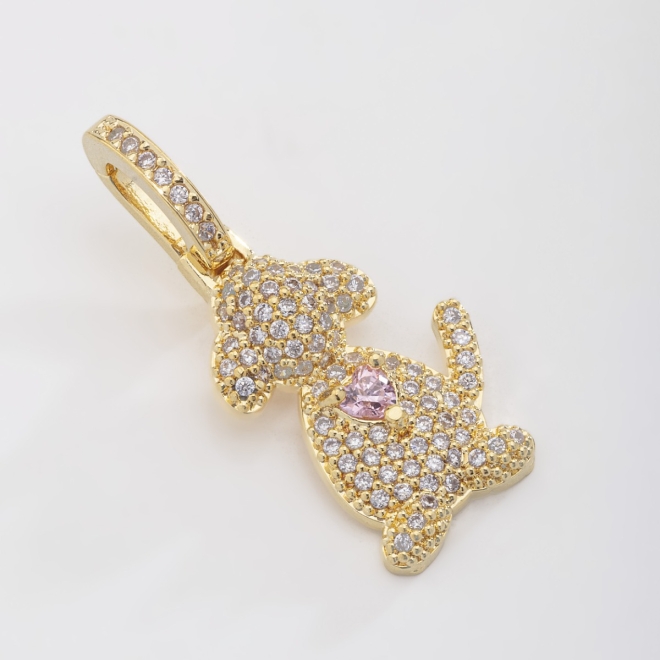 PG-00088 PINGENTE CACHORRO COM ZIRCÔNIAS