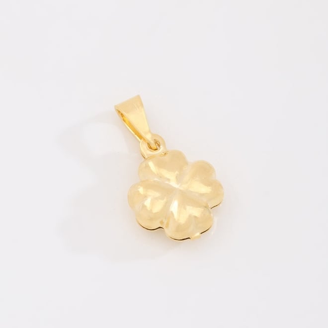 PG-00098 PINGENTE BANHADO A OURO 18K EM TREVO DE QUATRO FOLHAS
