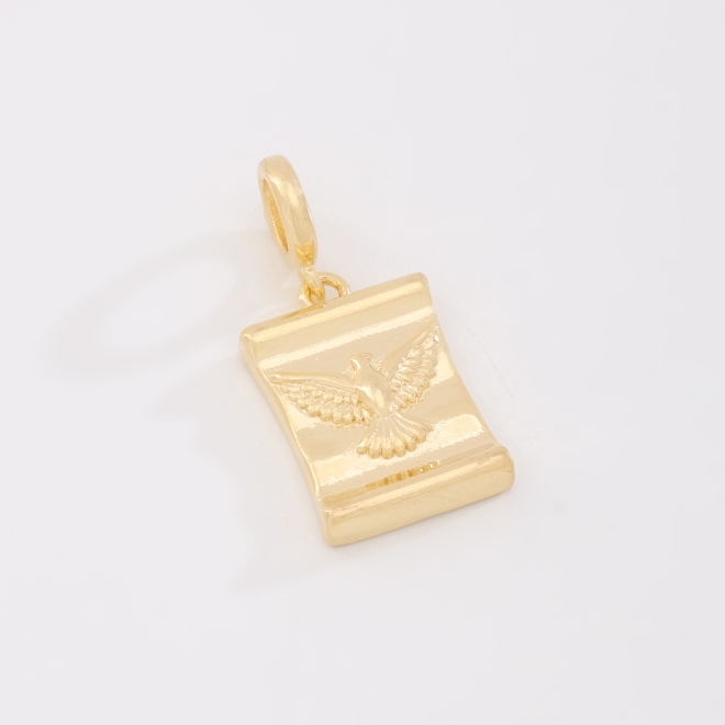 PG-00214 PINGENTE BANHADO A OURO 18K COM ESPÍRITO SANTO 