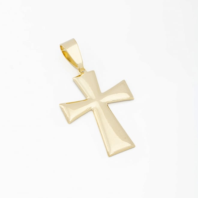 PG-00223 PINGENTE BANHADO A OURO 18K DE CRUZ COM DESIGN LISO