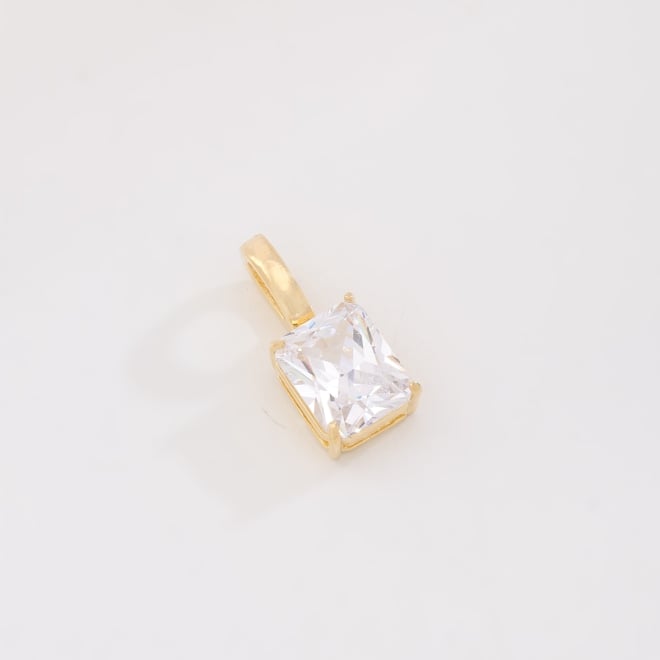 PG-00237 PINGENTE BANHADO A OURO 18K COM PEDRA RETANGULAR