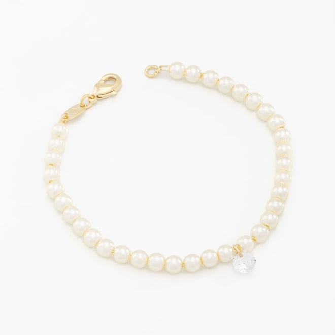 PI-00084 PULSEIRA INFANTIL COM PÉROLAS E PONTO DE LUZ