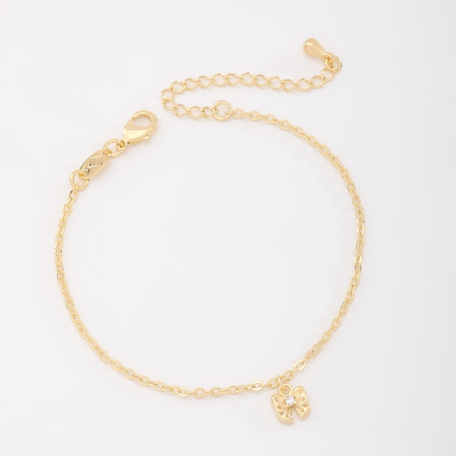 PI-00108 PULSEIRA COM PINGENTE EM FORMATO DE LAÇO EM ZIRCÔNIA