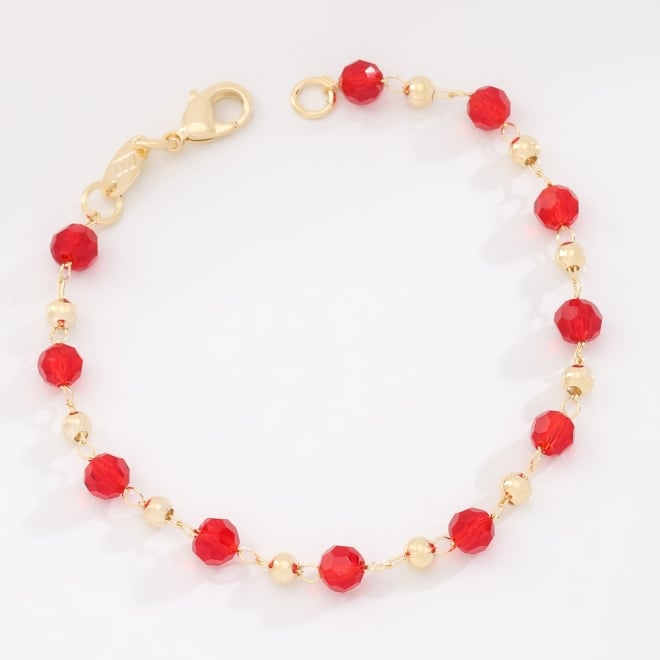 PI-00114 PULSEIRA INFANTIL BANHADA A OURO 18K COM BOLAS E DETALHES METÁLICOS