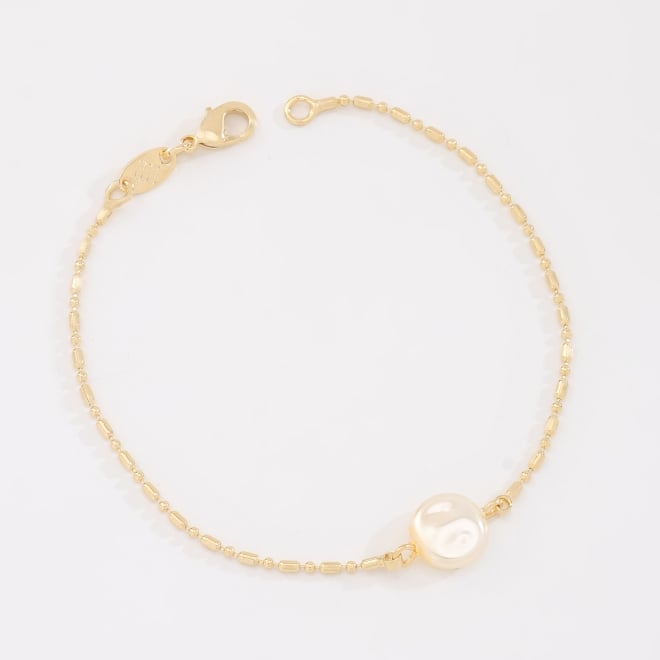 PI-00117 PULSEIRA INFANTIL BANHADA A OURO 18K COM DETALHE EM PÉROLA