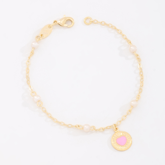 PI-00124-PULSEIRA INFANTIL COM CORAÇÃO E PÉROLAS