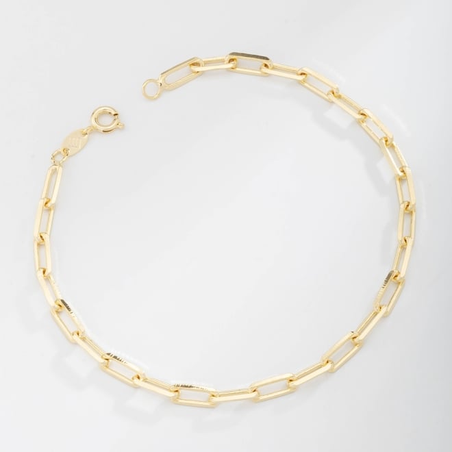 PR-0011 PULSEIRA BANHADA A OURO 18K COM ELOS RETANGULARES ESTILO CLIP