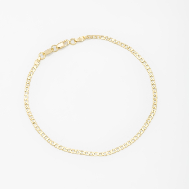 PR-0036 PULSEIRA BANHADA A OURO 18K COM CORRENTE EM ELO GRUMET E DESIGN CLÁSSICO