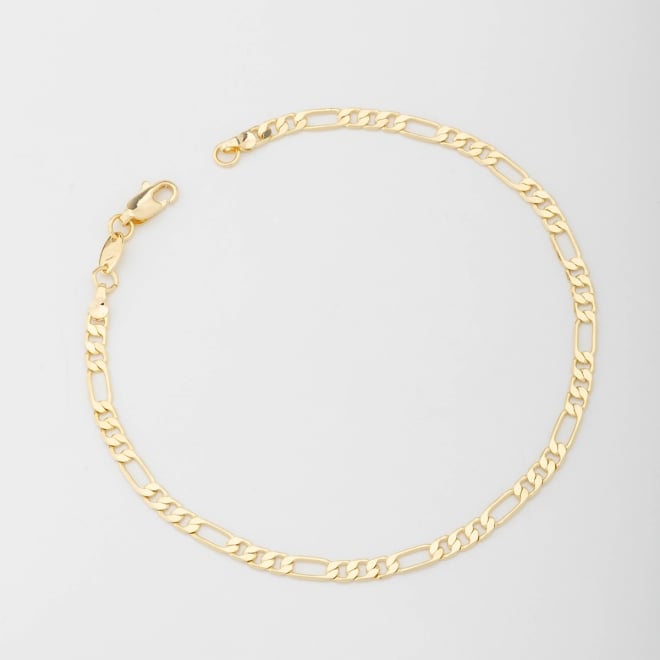 PR-0042 PULSEIRA BANHADA A OURO 18K COM CORRENTE EM ELO GRUMET 3X1