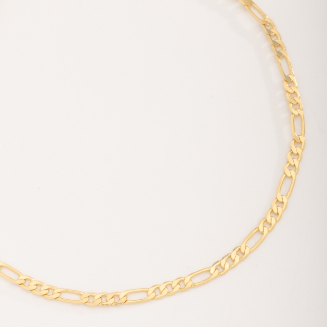 PR-0044 PULSEIRA BANHADA A OURO 18K COM CORRENTE EM ELO GRUMET 3X1