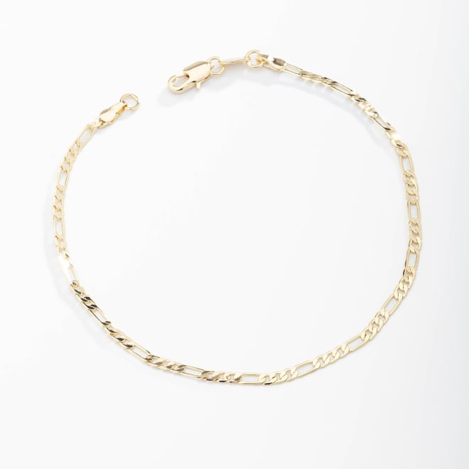 PR-0045 PULSEIRA BANHADA A OURO 18K COM CORRENTE EM ELO GRUMET 3X1 E FECHO LAGOSTA