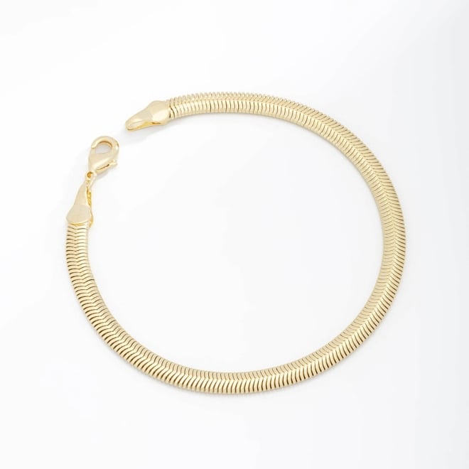 PR-0108 PULSEIRA BANHADA A OURO 18K COM CORRENTE MODELO MALHA LISA