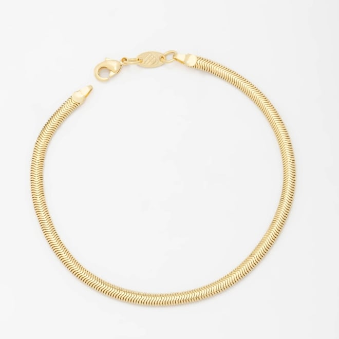 PR-0109 PULSEIRA BANHADA A OURO 18K COM MALHA SNAKE E ACABAMENTO POLIDO