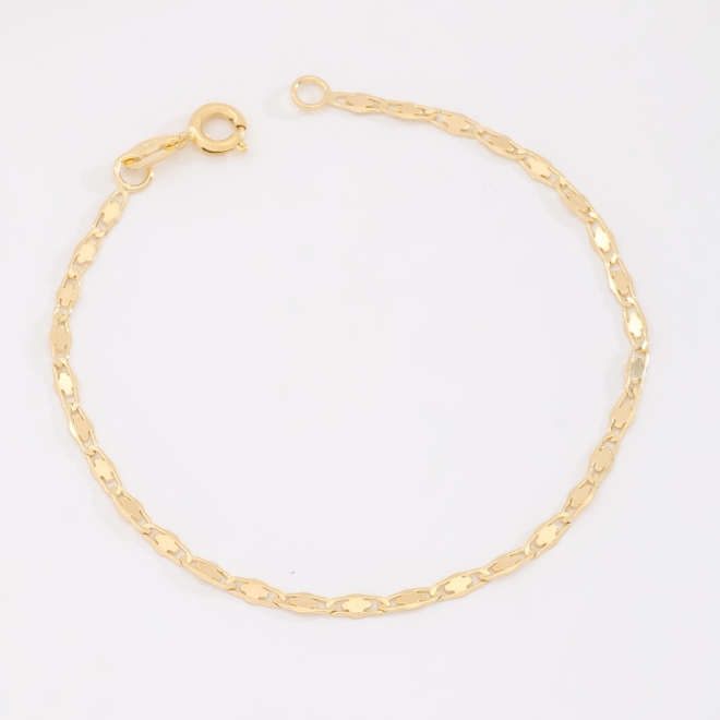 PR-0116 PULSEIRA BANHADA A OURO 18K COM ELOS ALONGADOS