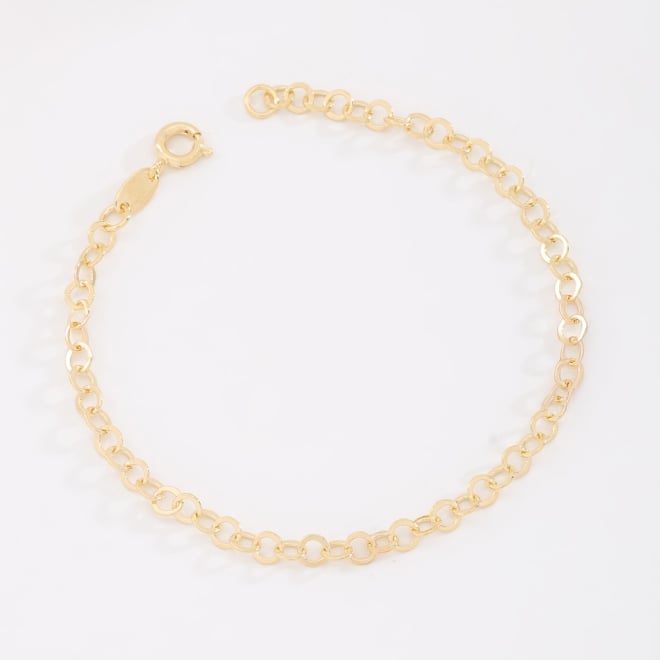 PR-0128 PULSEIRA BANHADA A OURO 18K COM ELOS REDONDOS INTERCALADOS