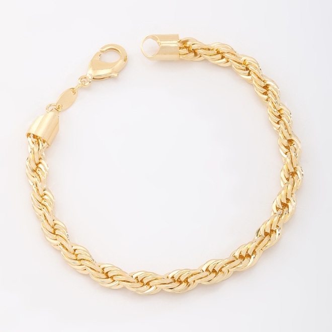 PR-0148 PULSEIRA BANHADA A OURO 18K COM MALHA CORD&Atilde;O BAIANO