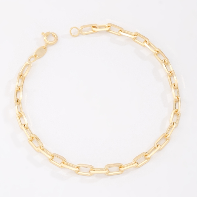 PR-0153 PULSEIRA BANHADA A OURO 18K COM CORRENTE CARTIER E ACABAMENTO POLIDO