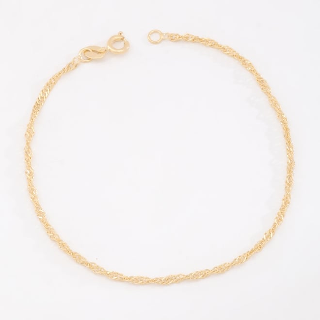 PR-0154 PULSEIRA BANHADA A OURO 18K COM CORRENTE SINGAPURA
