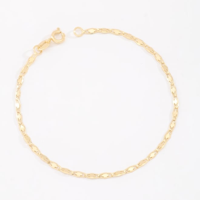 PR-0159 PULSEIRA BANHADA A OURO 18K COM ELOS MODELO PIASTRINE