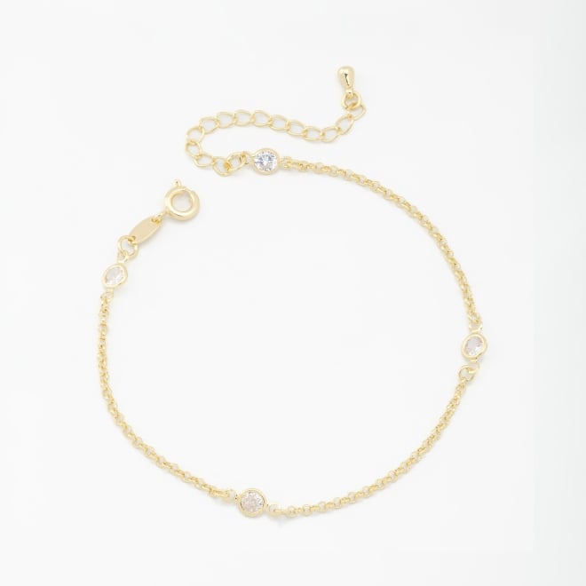 PU-00022 PULSEIRA BANHADA A OURO 18K COM ZIRCÔNIAS CRISTAL DISTRIBUÍDAS