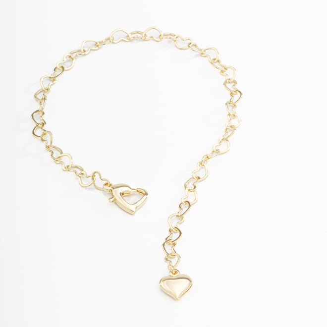 PU-00030 PULSEIRA BANHADA A OURO 18K COM CORRENTE EM ELOS DE CORA&Ccedil;&Atilde;O E FECHO EM CORA&Ccedil;&Atilde;O