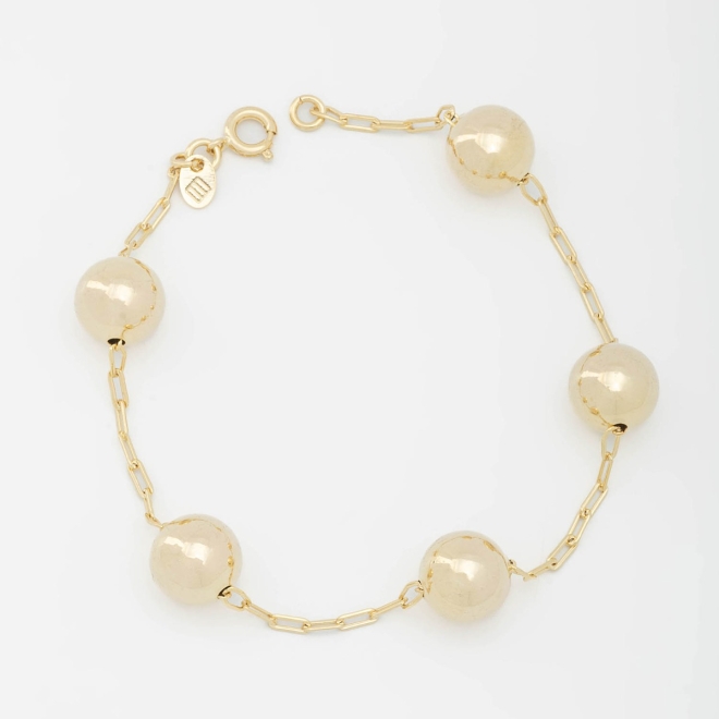 PU-00070 PULSEIRA COM ESFERAS E CORRENTE DELICADA