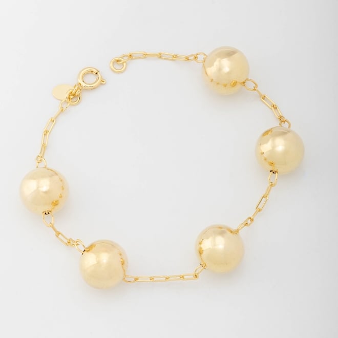PU-00071 PULSEIRA BANHADA A OURO 18K COM ESFERAS POLIDAS