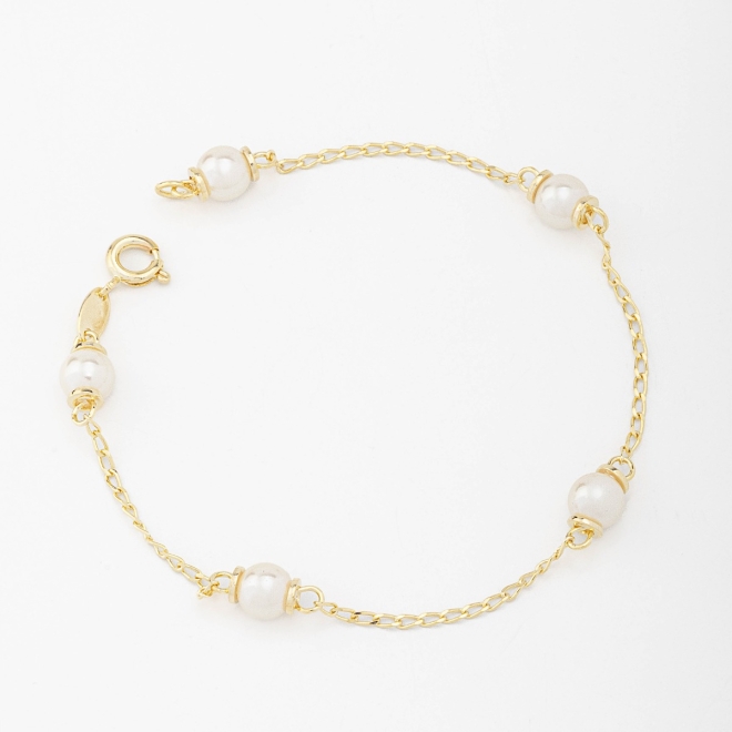 PU-00072 PULSEIRA COM DETALHES EM PÉROLAS E ELOS DELICADOS
