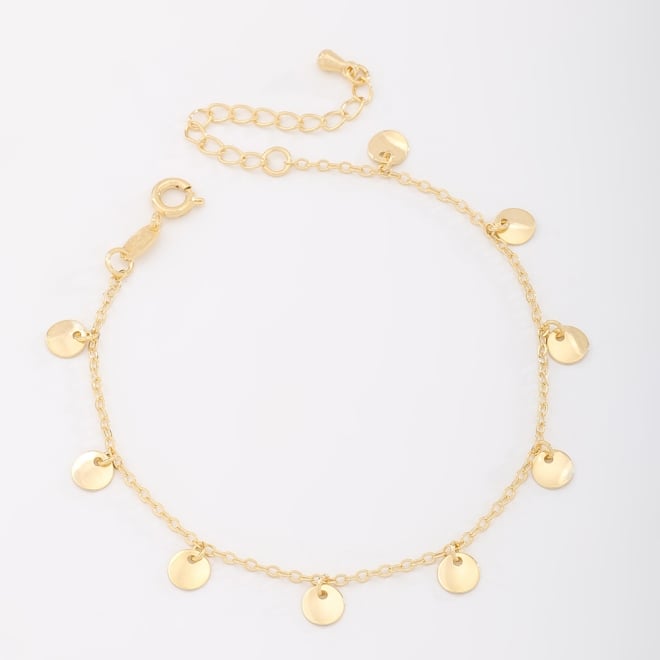 PU-00128 PULSEIRA BANHADA A OURO 18K COM MEDALHINHAS LISAS
