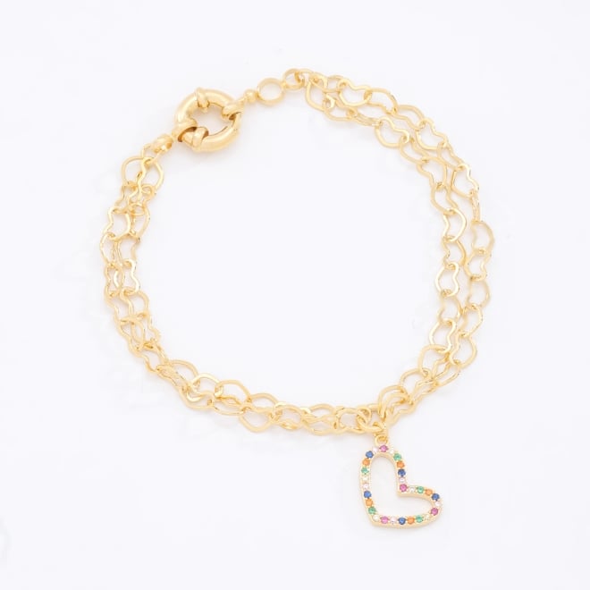 PU-00185-PULSEIRA COM ELOS DE CORAÇÃO COLORIDO
