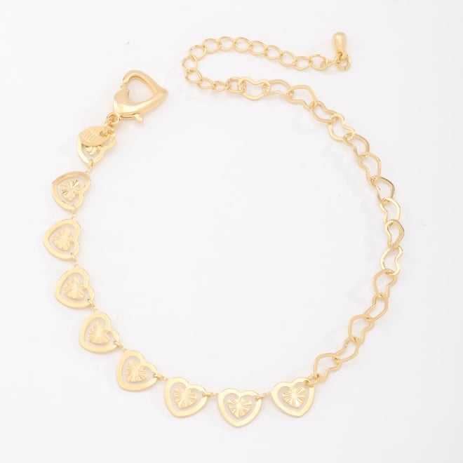 PU-00204 PULSEIRA BANHADA A OURO 18K EM ELOS DE CORA&Ccedil;&Atilde;O