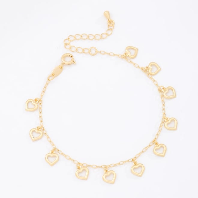 PU-00285-PULSEIRA COM PINGENTES DE CORAÇÃO VAZADOS