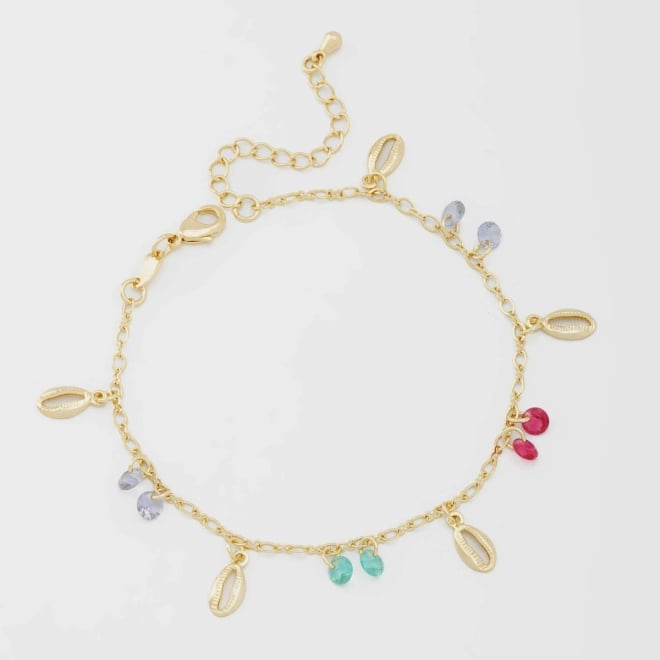 PU-00305 PULSEIRA PENDURICALHO BÚZIOS E CRISTAL LAPIDADO 