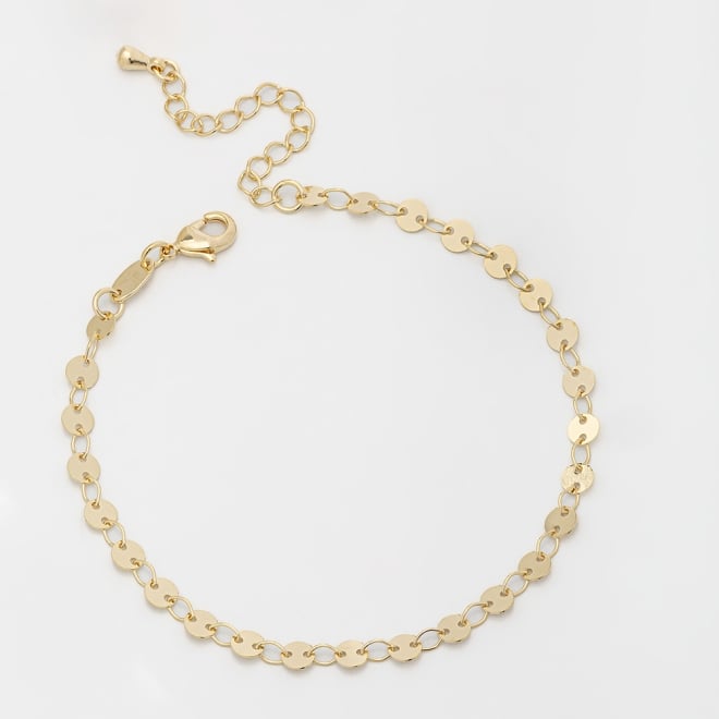 PU-00314 PULSEIRA BANHADA A OURO 18K COM MEDALHINHAS LISAS INTERLIGADAS