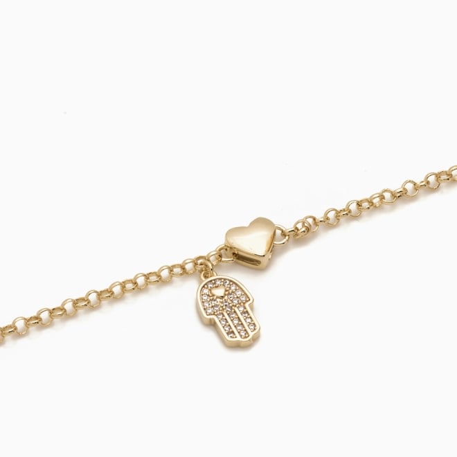 PU-00378 PULSEIRA M&Atilde;O DE F&Aacute;TIMA E CORA&Ccedil;&Atilde;O 18CM