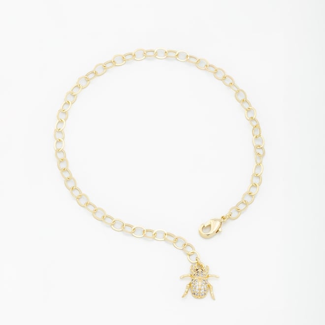 PU-00393-PULSEIRA COM PINGENTE DE ABELHA CRAVEJADA