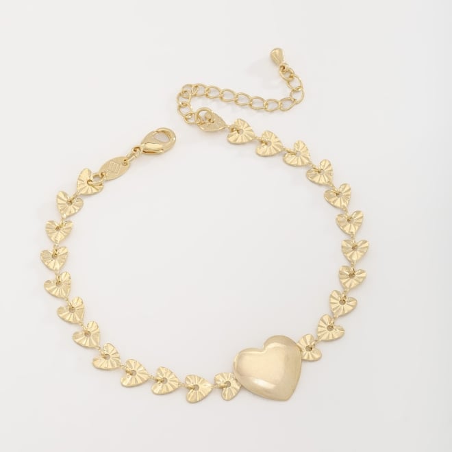 PU-00430 PULSEIRA COM DETALHES DE CORAÇÕES TEXTURIZADOS