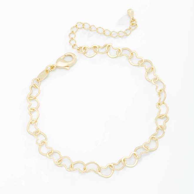 PU-00560 PULSEIRA COM ELOS EM FORMATO DE CORAÇÃO