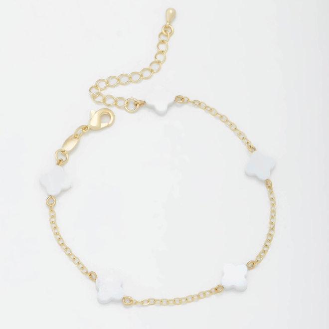 PU-00573 PULSEIRA COM PINGENTES EM FORMATO DE FLOR