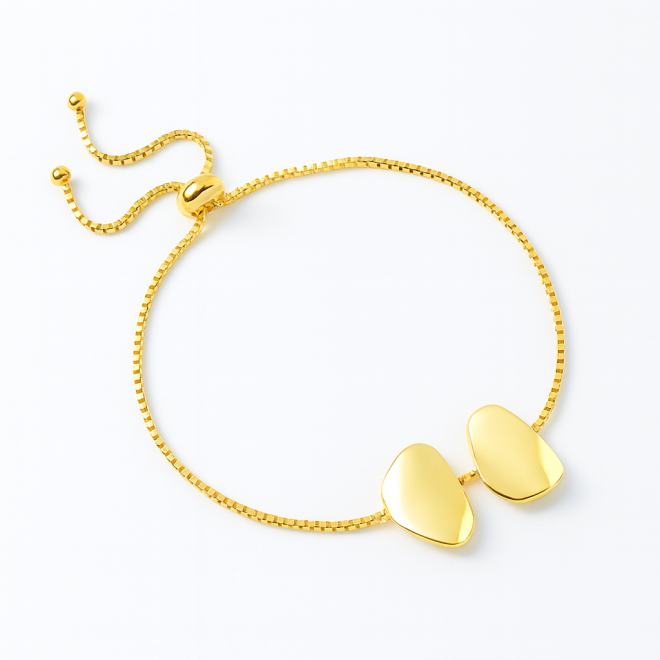 PU-00612 PULSEIRA BANHADA A OURO 18K COM DETALHES ORG&Acirc;NICOS POLIDOS