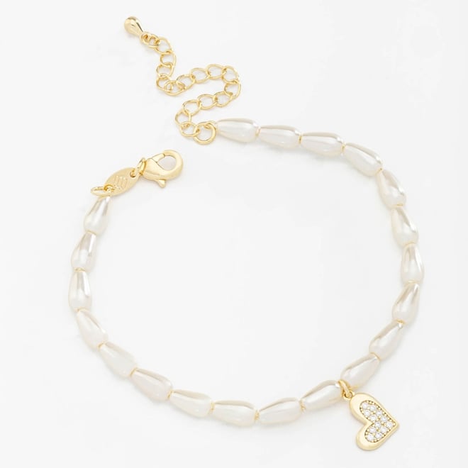 PU-00630 PULSEIRA COM PINGENTE EM FORMATO DE CORAÇÃO E DETALHES EM ZIRCÔNIA