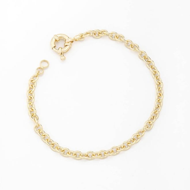 PU-00667 PULSEIRA BANHADA A OURO 18K COM CORRENTE ELOS